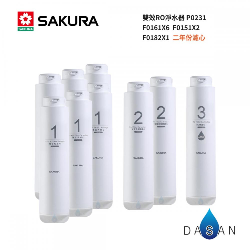 【櫻花 SAKURA】P0231 600G RO淨水器濾心9支入  F01961