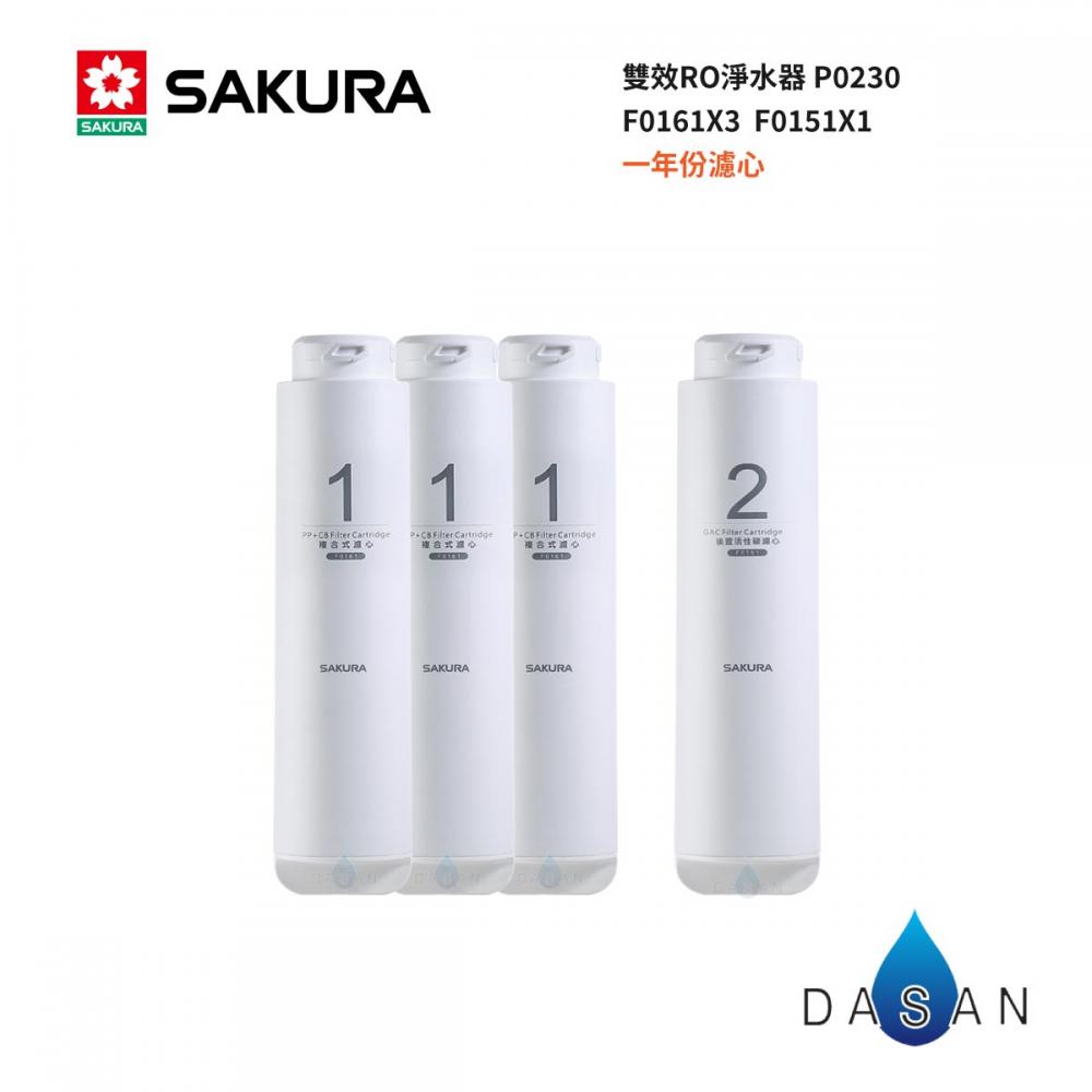 【櫻花 SAKURA】P0230 P0231 RO淨水器濾心4支入  F01922