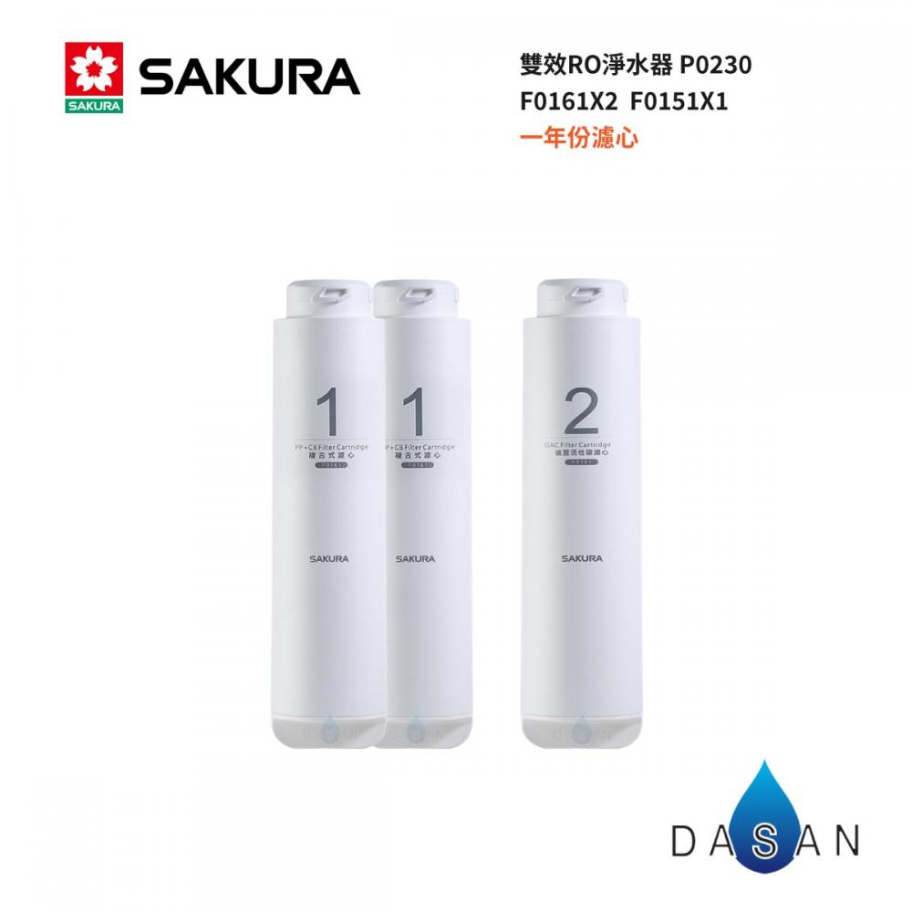 【櫻花 SAKURA】P0230 P0231 RO淨水器濾心3支入 F0191