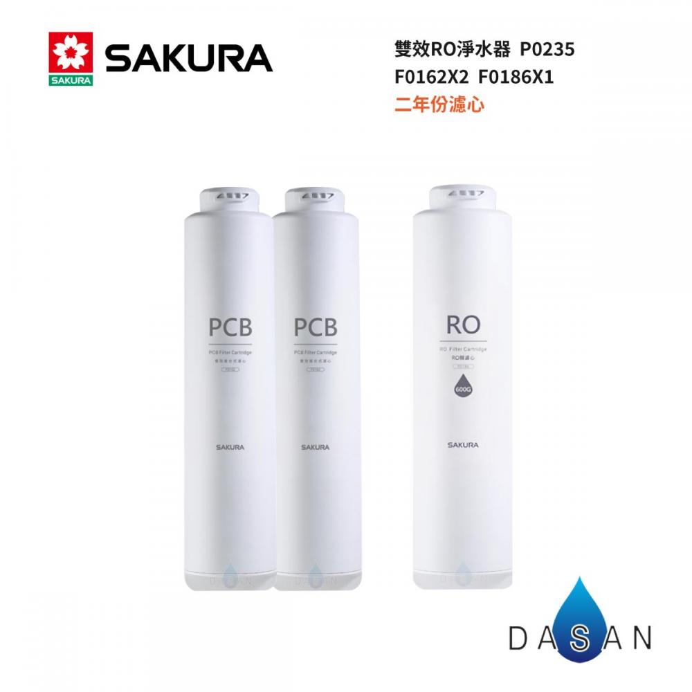 【櫻花 SAKURA】P0235 雙效RO淨水器濾心3支入    F2194